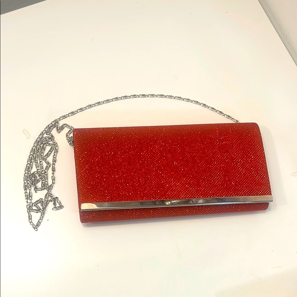 Elegant sparkly Red Clutch Bag